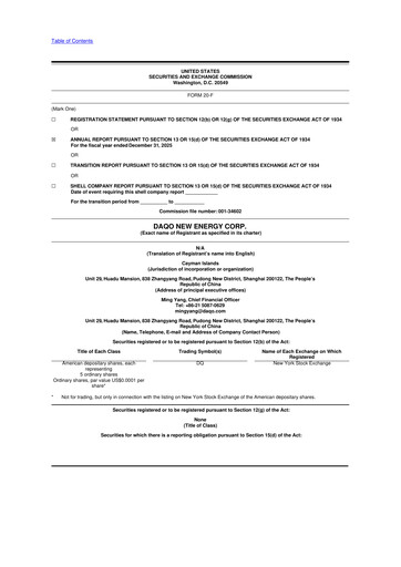 Thumbnail Daqo New Energy 20-F Annual Report 