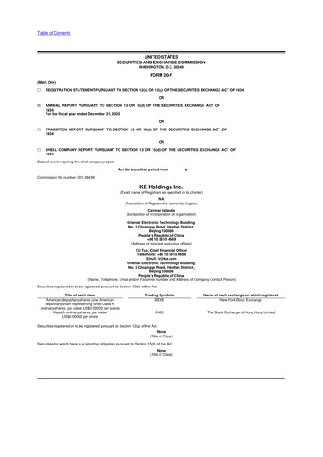 Thumbnail KE Holdings
 20-F Annual Report 