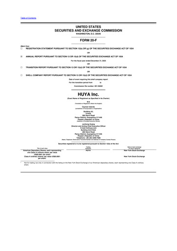 Thumbnail Huya 20-F Annual Report 
