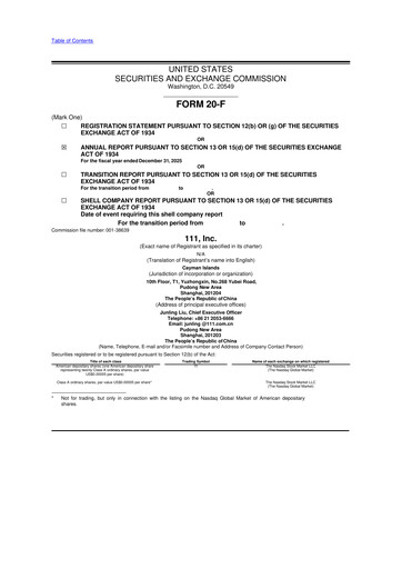 Miniature 111, Inc. 20-F Rapport annuel 