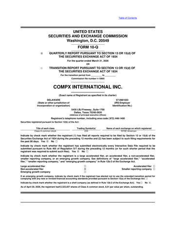 Thumbnail CompX International 10-Q Quarterly Report FY2026 