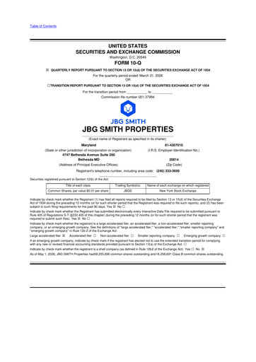 Thumbnail JBG SMITH
 10-Q Quarterly Report FY2026 