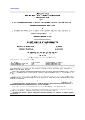 Thumbnail Genco Shipping & Trading 10-Q Quarterly Report FY2026 