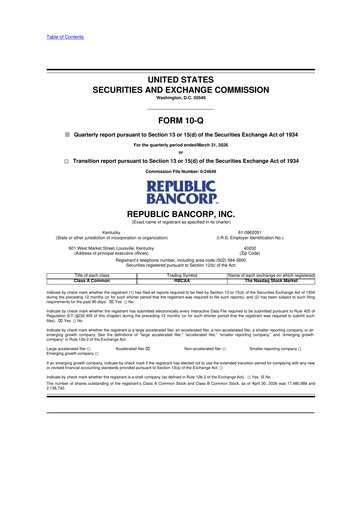 Thumbnail Republic Bank 10-Q Quarterly Report FY2026 