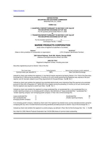 Thumbnail Marine Products Corporation 10-Q Quarterly Report FY2026 