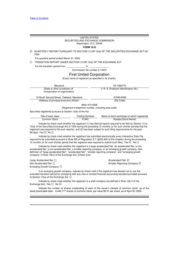 Thumbnail First United Corporation 10-Q Quarterly Report FY2026 