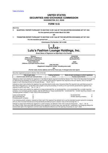 Thumbnail Lulu's Fashion Lounge 10-Q Quarterly Report FY2026 