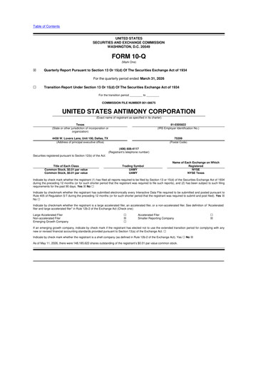 Thumbnail United States Antimony Corporation 10-Q Quarterly Report FY2026 