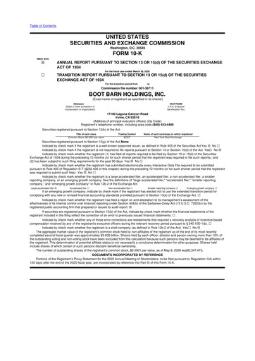Thumbnail Boot Barn Holdings
 10-K Annual Report 