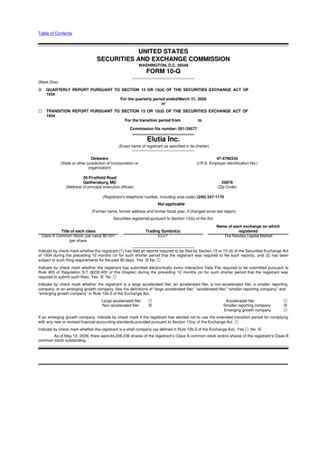 Thumbnail Elutia 10-Q Quarterly Report FY 