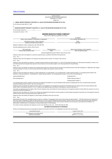 Miniature Modine Manufacturing
 10-K Rapport annuel 2026
