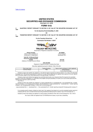Thumbnail Trilogy Metals
 10-Q Quarterly Report FY2026 