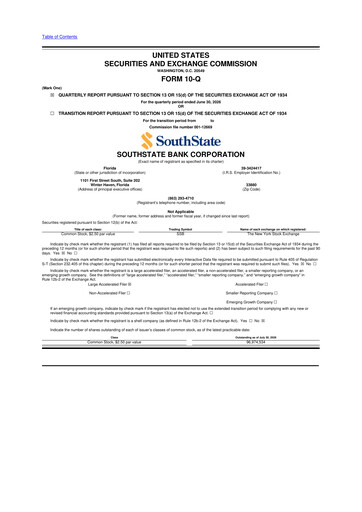 Thumbnail South State Corp 10-Q Quarterly Report FY2026 