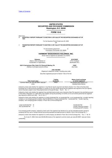 Thumbnail Harmony Biosciences 10-Q Quarterly Report FY2026 