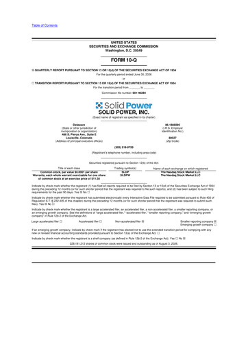 Thumbnail Solid Power 10-Q Quarterly Report FY2026 