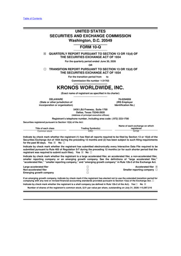 Thumbnail Kronos Worldwide 10-Q Quarterly Report FY2026 