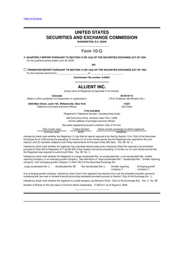 Thumbnail Allient 10-Q Quarterly Report FY2026 
