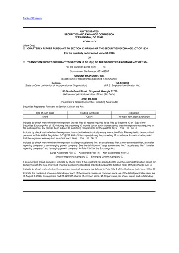 Thumbnail Colony Bankcorp 10-Q Quarterly Report FY2026 