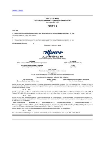 Miniature Miller Industries 10-Q Rapport trimestriel 2026 