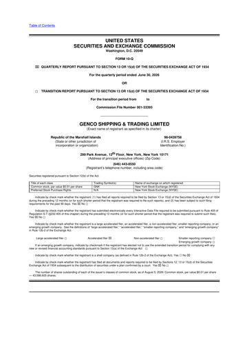 Thumbnail Genco Shipping & Trading 10-Q Quarterly Report FY2026 