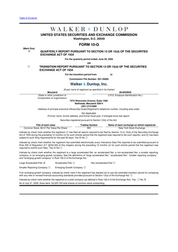 Thumbnail Walker & Dunlop

 10-Q Quarterly Report FY2026 