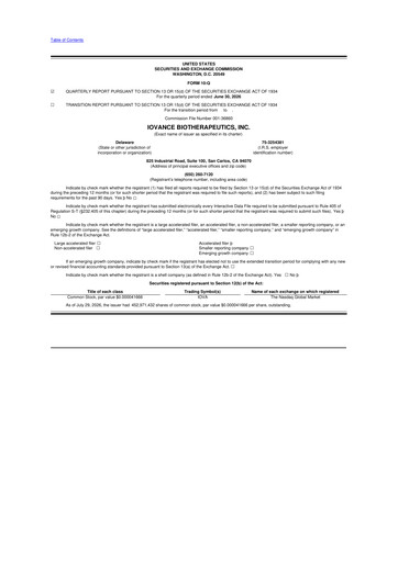 Thumbnail Iovance Biotherapeutics
 10-Q Quarterly Report FY2026 