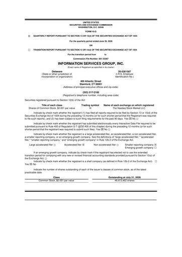 Thumbnail Information Services Group 10-Q Quarterly Report FY2026 