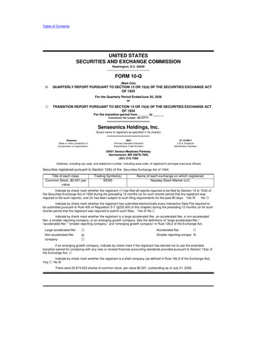 Vorschaubild Senseonics Holdings
 10-Q Quartalsbericht 2026 