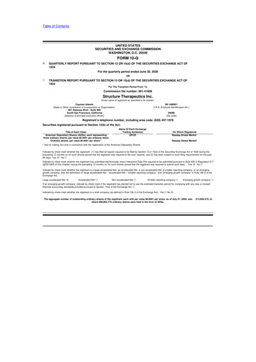 Vorschaubild Structure Therapeutics 10-Q Quartalsbericht 2026 