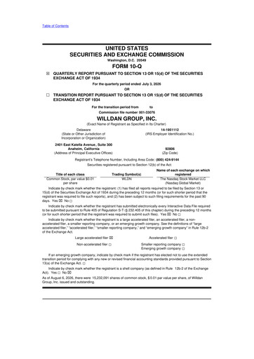 Vorschaubild Willdan Group
 10-Q Quartalsbericht 2026 