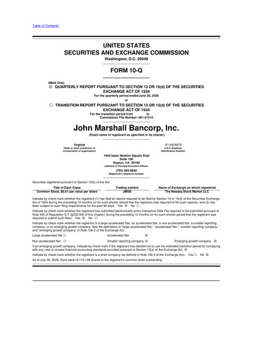 Thumbnail John Marshall Bancorp 10-Q Quarterly Report FY2026 