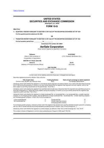 Thumbnail AerSale 10-Q Quarterly Report FY2026 