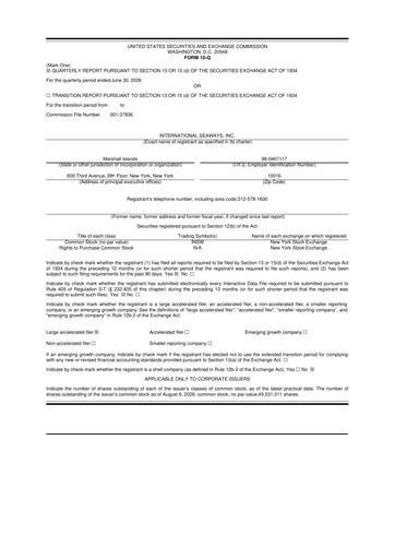Thumbnail International Seaways 10-Q Quarterly Report FY2026 