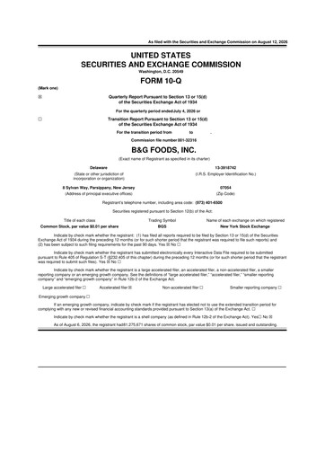 Miniature B&G Foods

 10-Q Rapport trimestriel 2026 