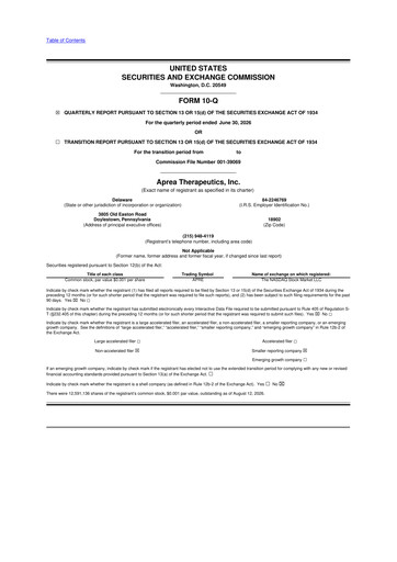 Thumbnail Aprea Therapeutics 10-Q Quarterly Report FY2026 