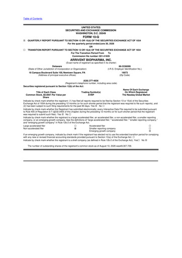 Miniature ArriVent BioPharma 10-Q Rapport trimestriel 2026 