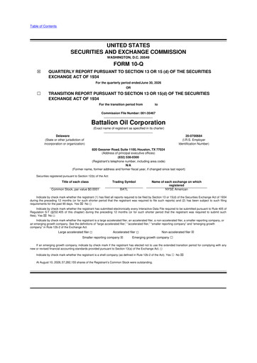 Thumbnail Battalion Oil 10-Q Quarterly Report FY2026 