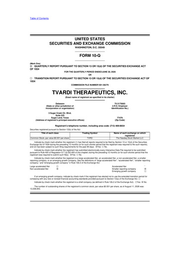 Thumbnail Cara Therapeutics
 10-Q Quarterly Report FY2026 