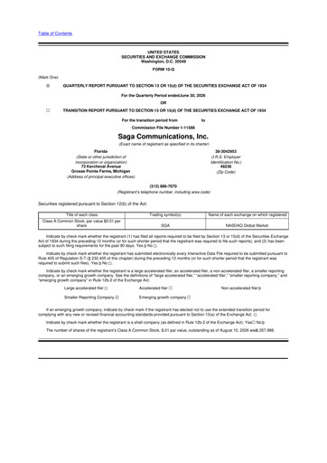 Thumbnail Saga Communications 10-Q Quarterly Report FY2026 