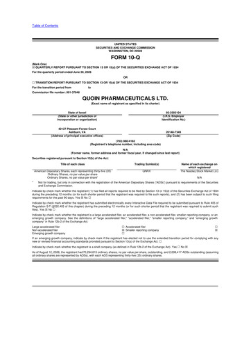 Vorschaubild Quoin Pharmaceuticals 10-Q Quartalsbericht 2026 