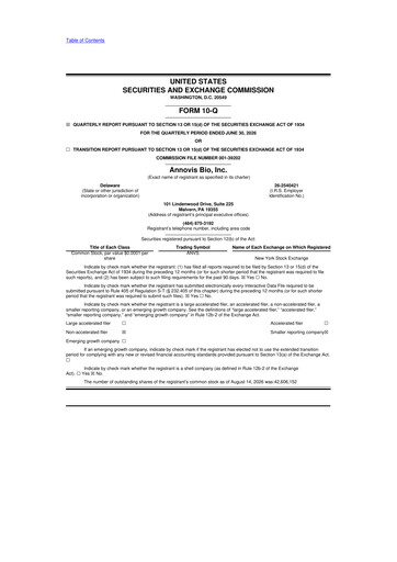 Vorschaubild Annovis Bio 10-Q Quartalsbericht 2026 