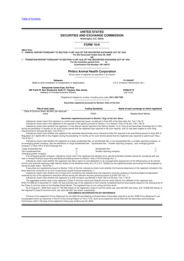 Miniature Phibro Animal Health
 10-K Rapport annuel 2026