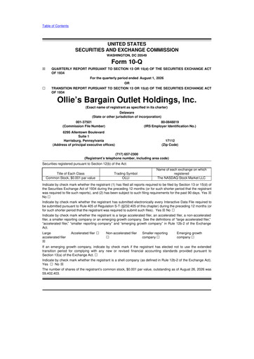 Thumbnail Ollie's Bargain Outlet
 10-Q Quarterly Report FY2026 Q2