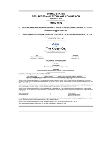Thumbnail Kroger 10-Q Quarterly Report FY2026 