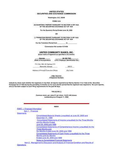 Thumbnail United Community Bank 10-Q Quarterly Report FY 