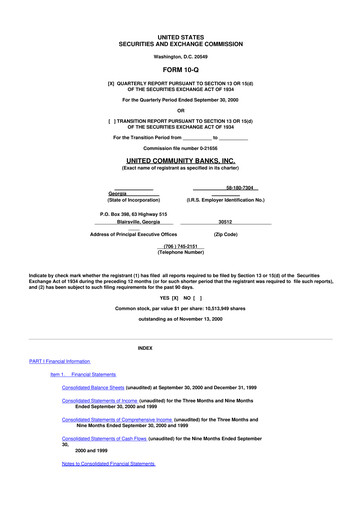 Thumbnail United Community Bank 10-Q Quarterly Report FY 