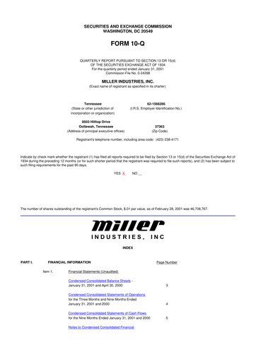 Thumbnail Miller Industries 10-Q Quarterly Report FY 