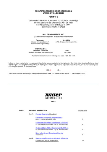 Thumbnail Miller Industries 10-Q Quarterly Report FY 