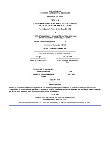 Thumbnail United Community Bank 10-Q Quarterly Report FY 