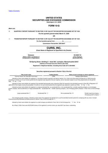 Thumbnail Curis 10-Q Quarterly Report FY2026 